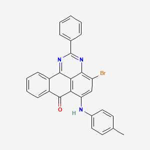 molecular formula C28H18BrN3O B13746758 7H-Benzo(e)perimidin-7-one, 4-bromo-6-((4-methylphenyl)amino)-2-phenyl- CAS No. 40677-64-3