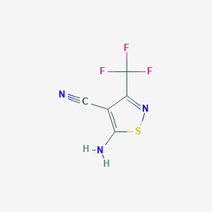 molecular formula C5H2F3N3S B1374677 5-氨基-3-(三氟甲基)-1,2-噻唑-4-碳腈 CAS No. 1094619-79-0