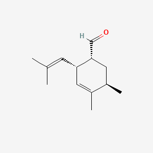 molecular formula C13H20O B13746847 3-Cyclohexene-1-carboxaldehyde, 4,5-dimethyl-2-(2-methyl-1-propenyl)-, (1R,2S,5R)-rel- CAS No. 42507-57-3