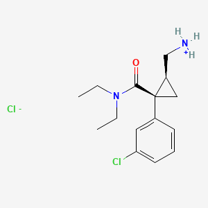 molecular formula C15H22Cl2N2O B13746883 (Z)-2-(Aminomethyl)-1-(m-chlorophenyl)-N,N-diethylcyclopropanecarboxamide hydrochloride CAS No. 105310-37-0