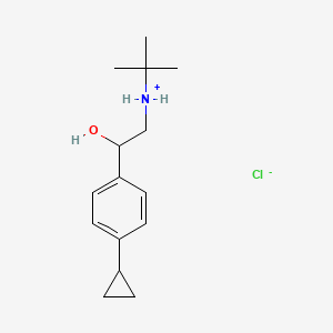 molecular formula C15H24ClNO B13746897 alpha-((tert-Butylamino)methyl)-p-cyclopropyl-benzyl alcohol hydrochloride CAS No. 29632-43-7