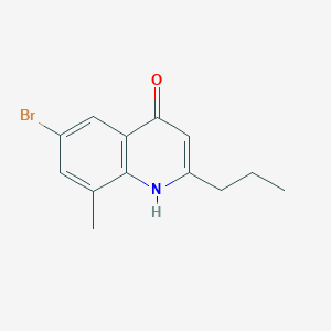 molecular formula C13H14BrNO B13746929 6-Bromo-4-hydroxy-8-methyl-2-propylquinoline CAS No. 1152999-50-2