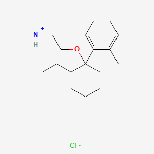 molecular formula C20H34ClNO B13746974 Ethylamine, N,N-dimethyl-2-((2-ethyl-1-(o-ethylphenyl)cyclohexyl)oxy)-, hydrochloride CAS No. 13313-81-0