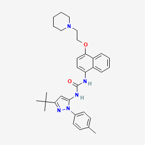 3-[3-tert-butyl-1-(4-methylphenyl)-1H-pyrazol-5-yl]-1-{4-[2-(piperidin-1-yl)ethoxy]naphthalen-1-yl}urea