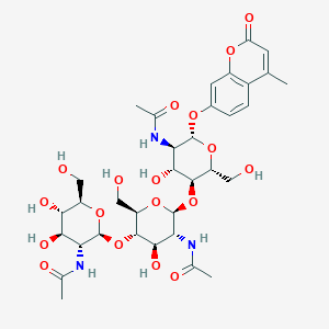 molecular formula C34H47N3O18 B013747 N-[(2S,3R,4R,5S,6R)-2-[(2R,3S,4R,5R,6S)-5-乙酰氨基-6-[(2R,3S,4R,5R,6S)-5-乙酰氨基-4-羟基-2-(羟甲基)-6-(4-甲基-2-氧代色满-7-基)氧代氧杂环-3-基]氧基-4-羟基-2-(羟甲基)氧代氧杂环-3-基]氧基-4,5-二羟基-6-(羟甲基)氧代氧杂环-3-基]乙酰胺 CAS No. 53643-13-3
