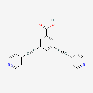 molecular formula C21H12N2O2 B13747010 3,5-Bis(pyridin-4-ylethynyl)benzoic acid 