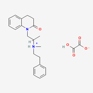 molecular formula C23H28N2O5 B13747015 3,4-Dihydro-1-(2-(methylphenethylamino)propyl)carbostyril oxalate CAS No. 101227-66-1