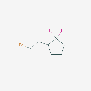 molecular formula C7H11BrF2 B1374703 2-(2-溴乙基)-1,1-二氟环戊烷 CAS No. 2098027-87-1