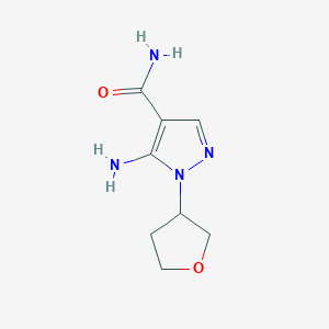 molecular formula C8H12N4O2 B13747144 5-amino-1-(tetrahydrofuran-3-yl)-1H-pyrazole-4-carboxamide CAS No. 1184913-95-8