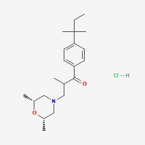 molecular formula C21H34ClNO2 B13747197 3-[(2R,6S)-2,6-dimethylmorpholin-4-yl]-2-methyl-1-[4-(2-methylbutan-2-yl)phenyl]propan-1-one;hydrochloride CAS No. 1260498-35-8