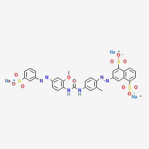 Trisodium 3-[[4-[[[[2-methoxy-4-[(3-sulphonatophenyl)azo]phenyl]amino]carbonyl]amino]-o-tolyl]azo]naphthalene-1,5-disulphonate