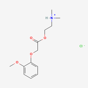 molecular formula C13H20ClNO4 B13747259 2-[2-(2-methoxyphenoxy)acetyl]oxyethyl-dimethylazanium;chloride CAS No. 35158-61-3