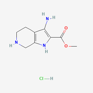 molecular formula C9H14ClN3O2 B13747297 methyl 3-amino-4,5,6,7-tetrahydro-1H-pyrrolo[2,3-c]pyridine-2-carboxylate;hydrochloride 