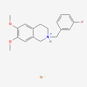 molecular formula C18H21BrFNO2 B13747385 6,7-Dimethoxy-2-(m-fluorobenzyl)-1,2,3,4-tetrahydroisoquinoline hydrobromide CAS No. 31756-26-0