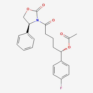 [(1S)-1-(4-fluorophenyl)-5-oxo-5-[(4S)-2-oxo-4-phenyl-1,3-oxazolidin-3-yl]pentyl] acetate