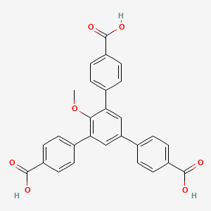 molecular formula C28H20O7 B13747416 2,4,6-Tris(4-carboxyphenyl)anisole 