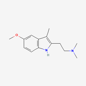 molecular formula C14H20N2O B13747429 Indole, 2-(2-dimethylaminoethyl)-5-methoxy-3-methyl- CAS No. 41055-69-0