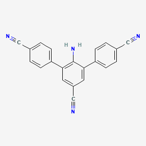 molecular formula C21H12N4 B13747433 4-amino-3,5-bis(4-cyanophenyl)benzonitrile 