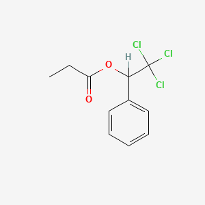 molecular formula C11H11Cl3O2 B13747518 alpha-(Trichloromethyl)benzyl propionate CAS No. 31643-14-8