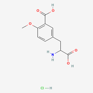 molecular formula C11H14ClNO5 B13747523 DL-alpha-Amino-3-carboxy-4-methoxy-hydrocinnamic acid hydrochloride CAS No. 3641-44-9