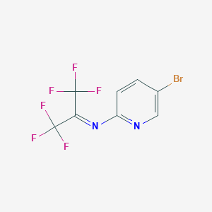 molecular formula C8H3BrF6N2 B13747536 N-[2,2,2-Trifluoro-1-(trifluoromethyl)ethylidene]-5-bromopyridine-2-amine 