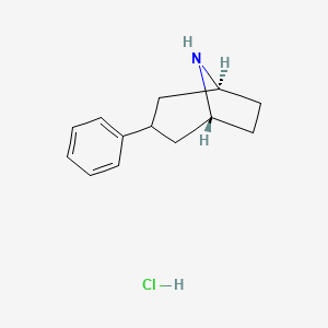 molecular formula C13H18ClN B1374754 (1R,3R,5S)-3-Phenyl-8-azabicyclo[3.2.1]octane hydrochloride CAS No. 36769-16-1