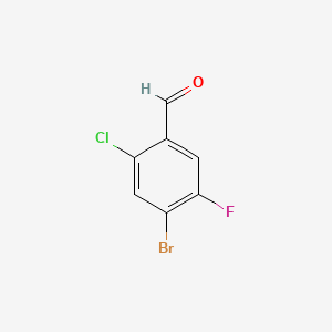 molecular formula C7H3BrClFO B1374755 4-Bromo-2-chloro-5-fluorobenzaldehyde CAS No. 1214386-29-4