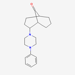 BICYCLO(3.3.1)NONAN-9-ONE, 2-(4-PHENYL-1-PIPERAZINYL)-, exo-