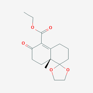 molecular formula C16H22O5 B13747593 Ethyl-(8a'R)-8a'-methyl-6'-oxo-3',4',6',7',8',8a'-hexahydro-2'H-spiro[1,3-dioxolane-2,1'-naphthalene]-5'-carboxylate 