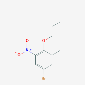 molecular formula C11H14BrNO3 B1374764 5-溴-2-丁氧基-1-甲基-3-硝基苯 CAS No. 1381944-31-5