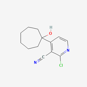 2-Chloro-4-(1-hydroxy-cycloheptyl)-nicotinonitrile