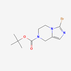 molecular formula C11H16BrN3O2 B1374769 tert-Butyl 3-bromo-5,6-dihydroimidazo[1,5-a]pyrazine-7(8H)-carboxylate CAS No. 1188264-74-5