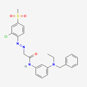 molecular formula C24H25ClN4O3S B13747714 Acetamide, 2-[[2-chloro-4-(methylsulfonyl)phenyl]azo]-N-[3-[ethyl(phenylmethyl)amino]phenyl]- CAS No. 63133-99-3