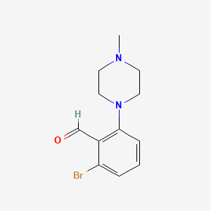 molecular formula C12H15BrN2O B1374772 2-Bromo-6-(4-methylpiperazino)benzaldehyde CAS No. 1381944-64-4