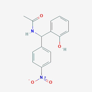 molecular formula C15H14N2O4 B13747727 N-[(2-Hydroxyphenyl)-(4-nitrophenyl)methyl]acetamide CAS No. 1017319-85-5