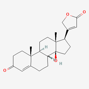 molecular formula C23H30O4 B13747764 17-Hydroxy-3-oxocarda-4,20(22)-dienolide CAS No. 1247-04-7