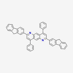 molecular formula C50H32N2 B13747789 2,7-bis(9H-fluoren-2-yl)-4,9-diphenylpyrido[2,3-g]quinoline 