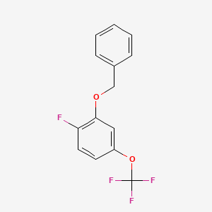 molecular formula C14H10F4O2 B1374779 2-(Benzyloxy)-1-fluoro-4-(trifluoromethoxy)benzene CAS No. 1375069-09-2