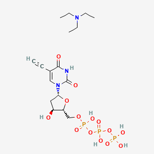 molecular formula C17H30N3O14P3 B13747797 N,N-diethylethanamine;[[(2R,3S,5R)-5-(5-ethynyl-2,4-dioxopyrimidin-1-yl)-3-hydroxyoxolan-2-yl]methoxy-hydroxyphosphoryl] phosphono hydrogen phosphate 