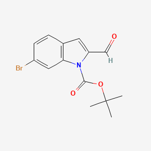 molecular formula C14H14BrNO3 B13747825 tert-butyl 6-bromo-2-formylindole-1-carboxylate 