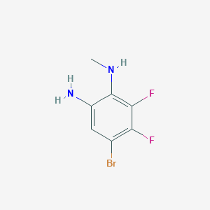 molecular formula C7H7BrF2N2 B1374784 4-Bromo-5,6-difluoro-1-N-methylbenzene-1,2-diamine CAS No. 1381944-38-2