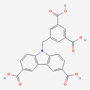 molecular formula C23H15NO8 B13747939 9-(3,5-Dicarboxybenzyl)-9H-carbazole-3,6-dicarboxylic acid 