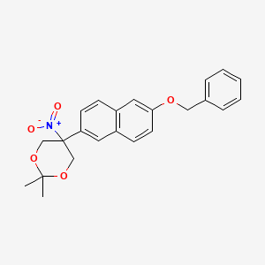 molecular formula C23H23NO5 B1374796 5-(6-(Benzyloxy)naphthalen-2-yl)-2,2-dimethyl-5-nitro-1,3-dioxane CAS No. 1225347-11-4