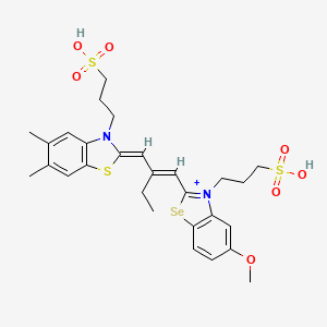 3-[(2Z)-2-[(2E)-2-[[5-methoxy-3-(3-sulfopropyl)-1,3-benzoselenazol-3-ium-2-yl]methylidene]butylidene]-5,6-dimethyl-1,3-benzothiazol-3-yl]propane-1-sulfonic acid