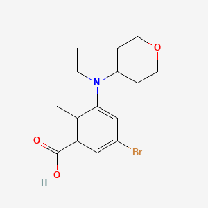 molecular formula C15H20BrNO3 B1374801 5-bromo-3-(ethyl(tetrahydro-2H-pyran-4-yl)amino)-2-methylbenzoic acid CAS No. 1403257-81-7
