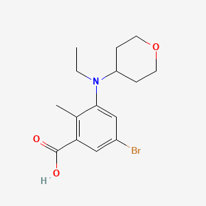 molecular formula C15H20BrNO3 B1374801 Ácido 5-bromo-3-(etil(tetrahidro-2H-piran-4-il)amino)-2-metilbenzoico CAS No. 1403257-81-7