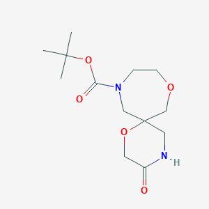 molecular formula C13H22N2O5 B1374802 3-Oxo-1,8-dioxa-4,11-diaza-spiro[5.6]dodecane-11-carboxylic acid tert-butyl ester CAS No. 1251003-86-7