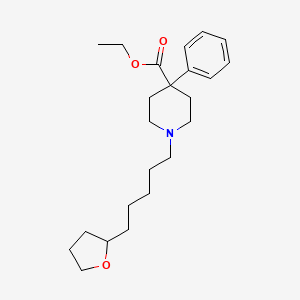 molecular formula C23H35NO3 B13748027 4-Phenyl-1-(5-(tetrahydro-2-furyl)pentyl)isonipecotic acid ethyl ester CAS No. 3542-78-7