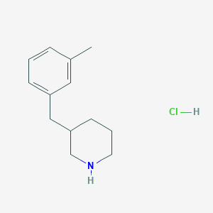 3-[(3-Methylphenyl)methyl]piperidine--hydrogen chloride (1/1)