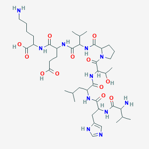 molecular formula C42H71N11O12 B13748114 Val-his-leu-thr-pro-val-glu-lys 